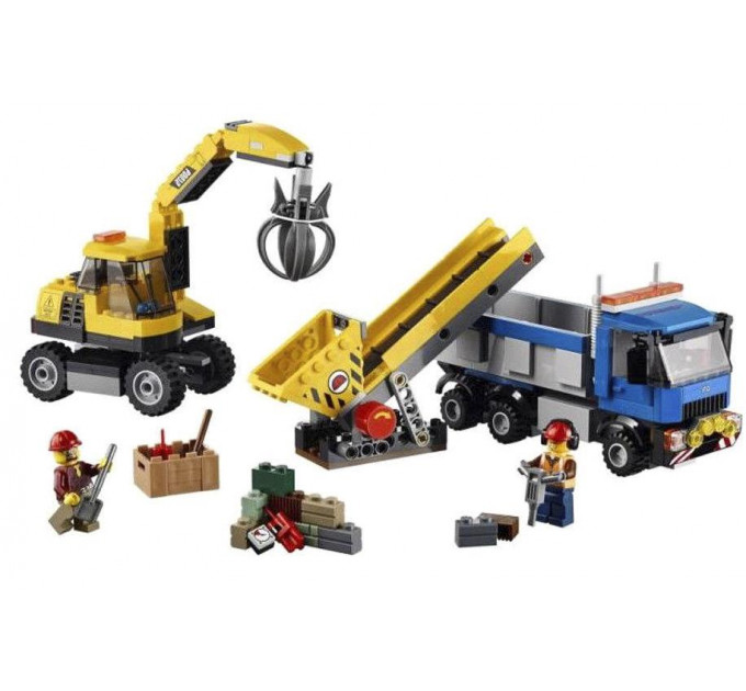 Конструктор Lego Экскаватор и грузовик LEGO City 60075, оригинал, новый
